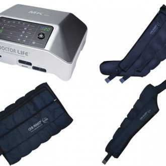 Аппарат для лимфодренажа Doctor life Mark 400 + манжеты для ног + пояс для похудения + манжета на руку