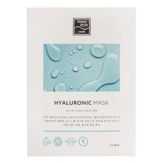 Гиалуроновая тканевая маска с ниацинамидом Обновление и лифтинг, 5 шт Beauty Style